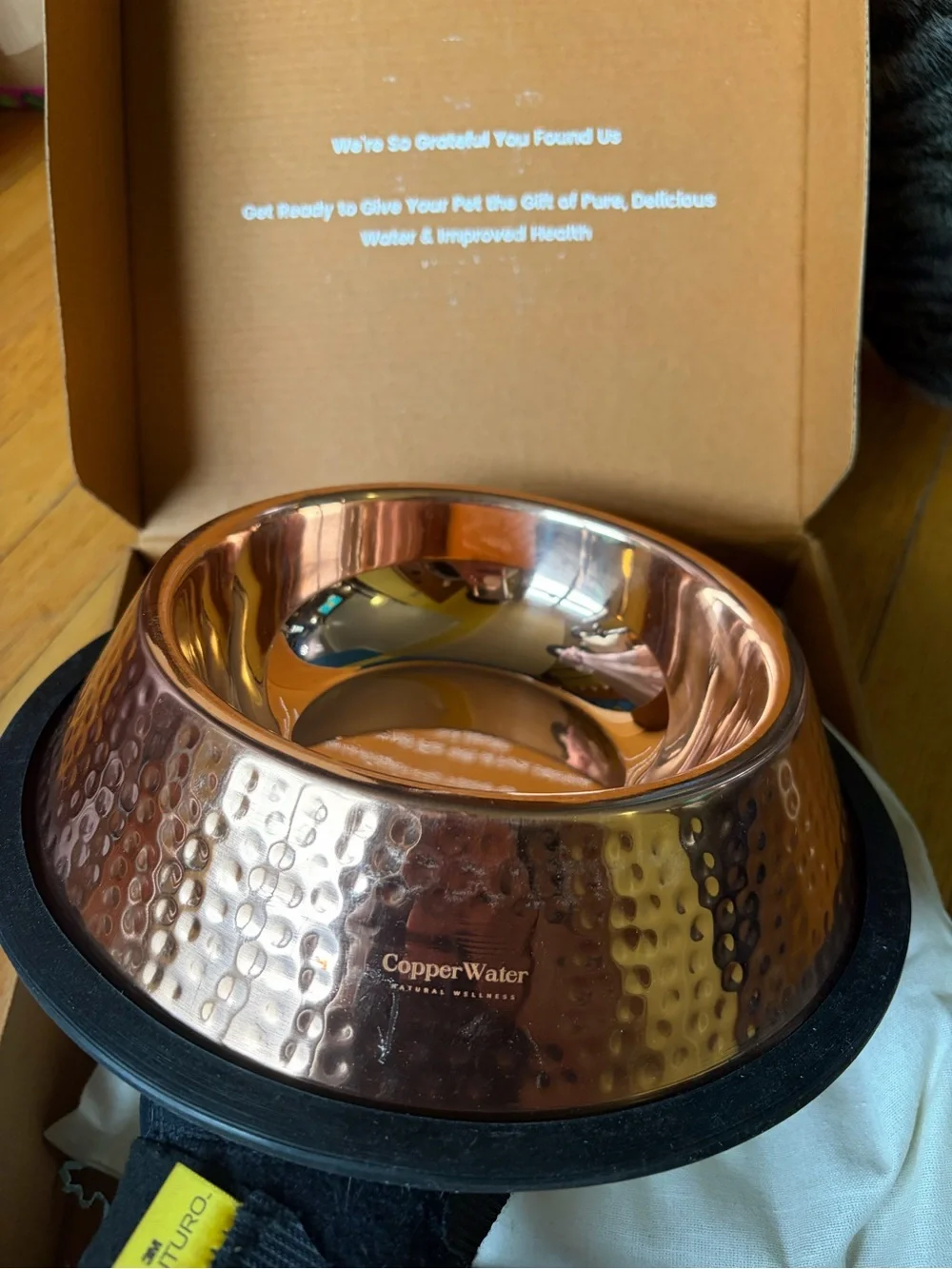 Handmade Copper Water antimicrobial purifying dog bowl